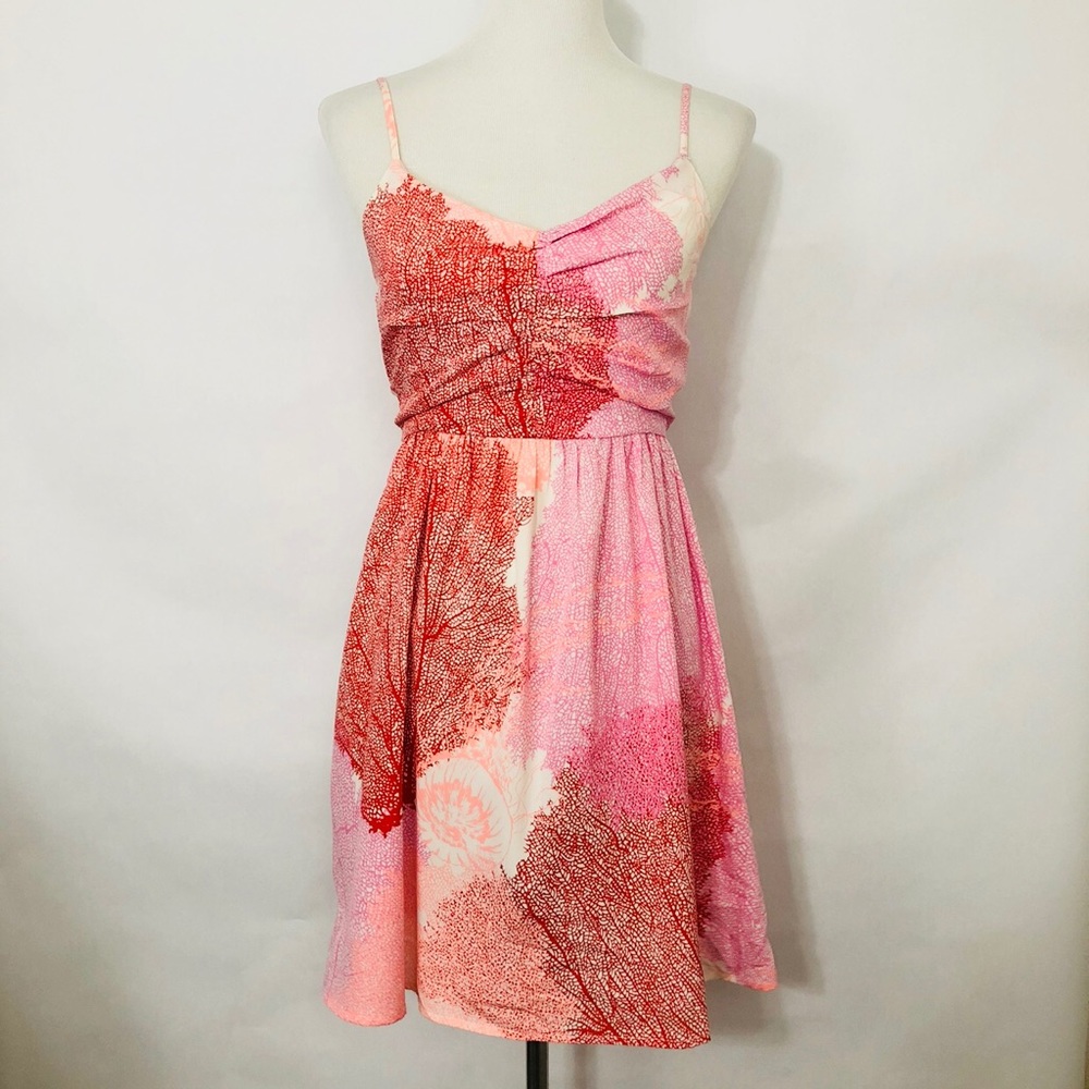 ROXY Size Large Apron Dress Red Pink Sleeveless